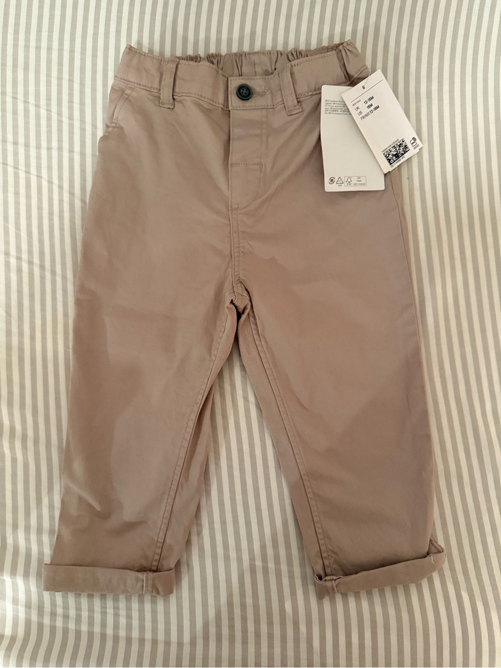 H&M Baby Toddler Kids Light Beige Chino Pants 18 Months